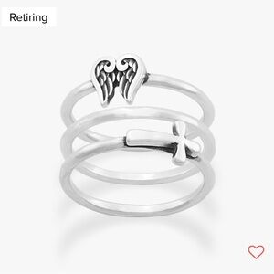 James Avery Cross Angel Wing Ring Stack